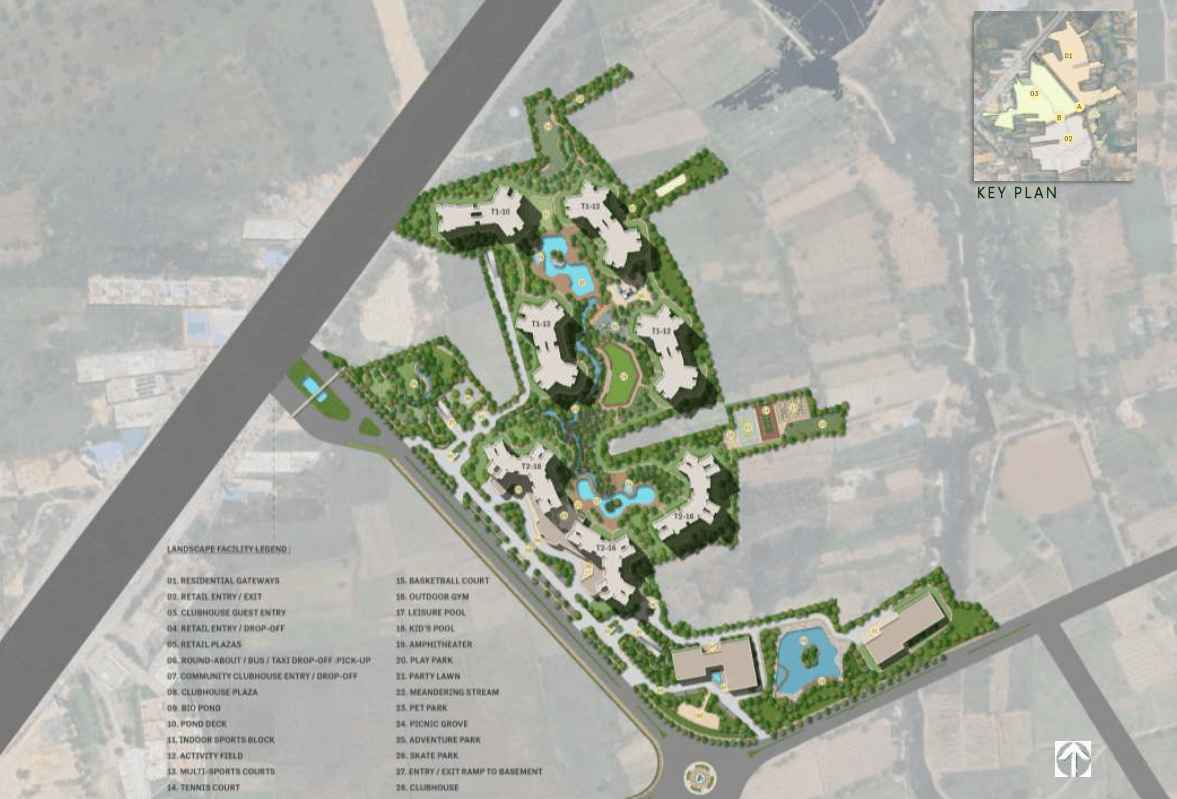Sobha Elysia - master plan layout showing towers and green spaces