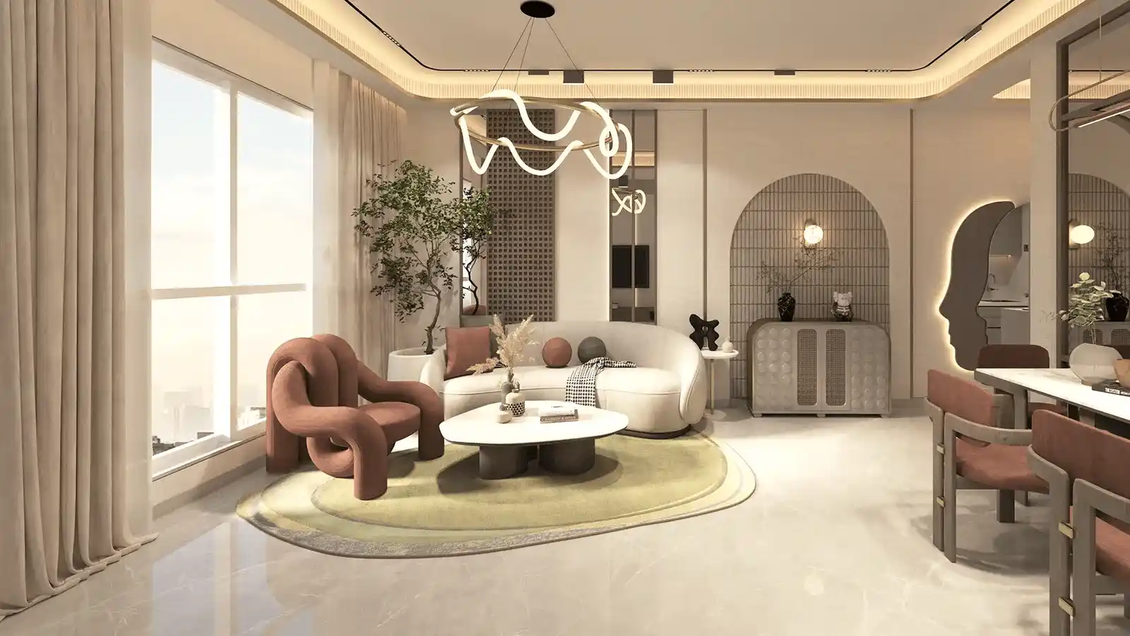 Spacious living room at Sobha Mullur